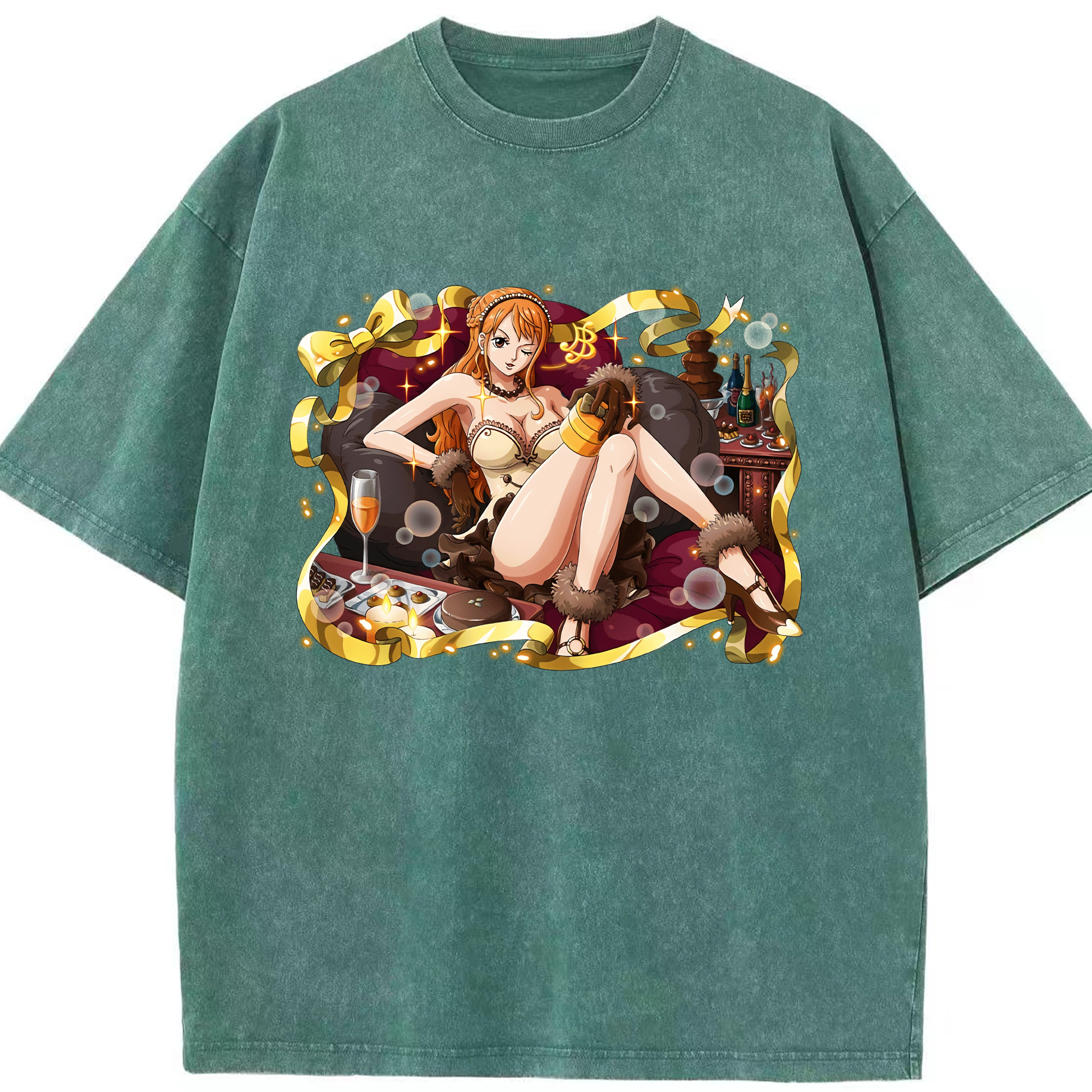 ワンピース ナミ ONE PIECE Nami 綿100% ヴィンテージ風 半袖Tシャツ（フロントプリント）